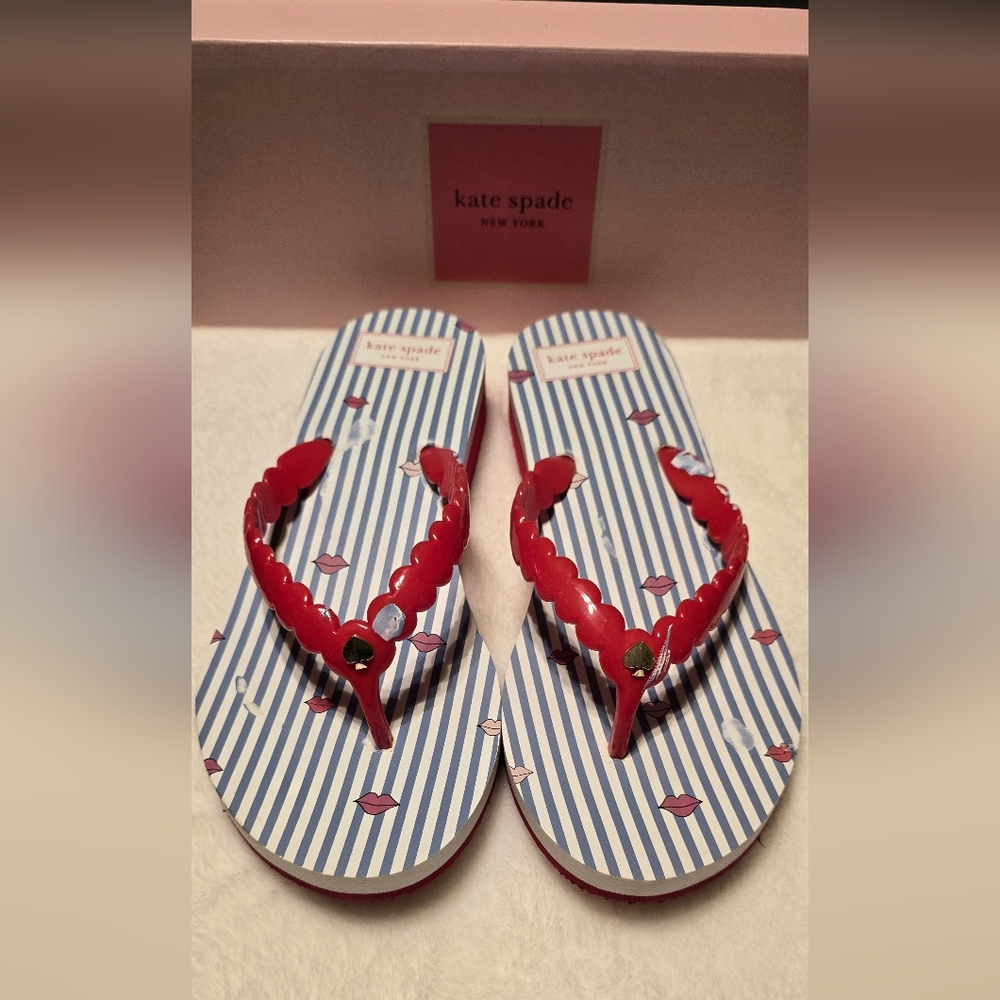 Kate Spade Red Sandals Vibrant Flip Flops